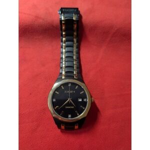 Lord Elgin Diamond indicies gold tone black watch